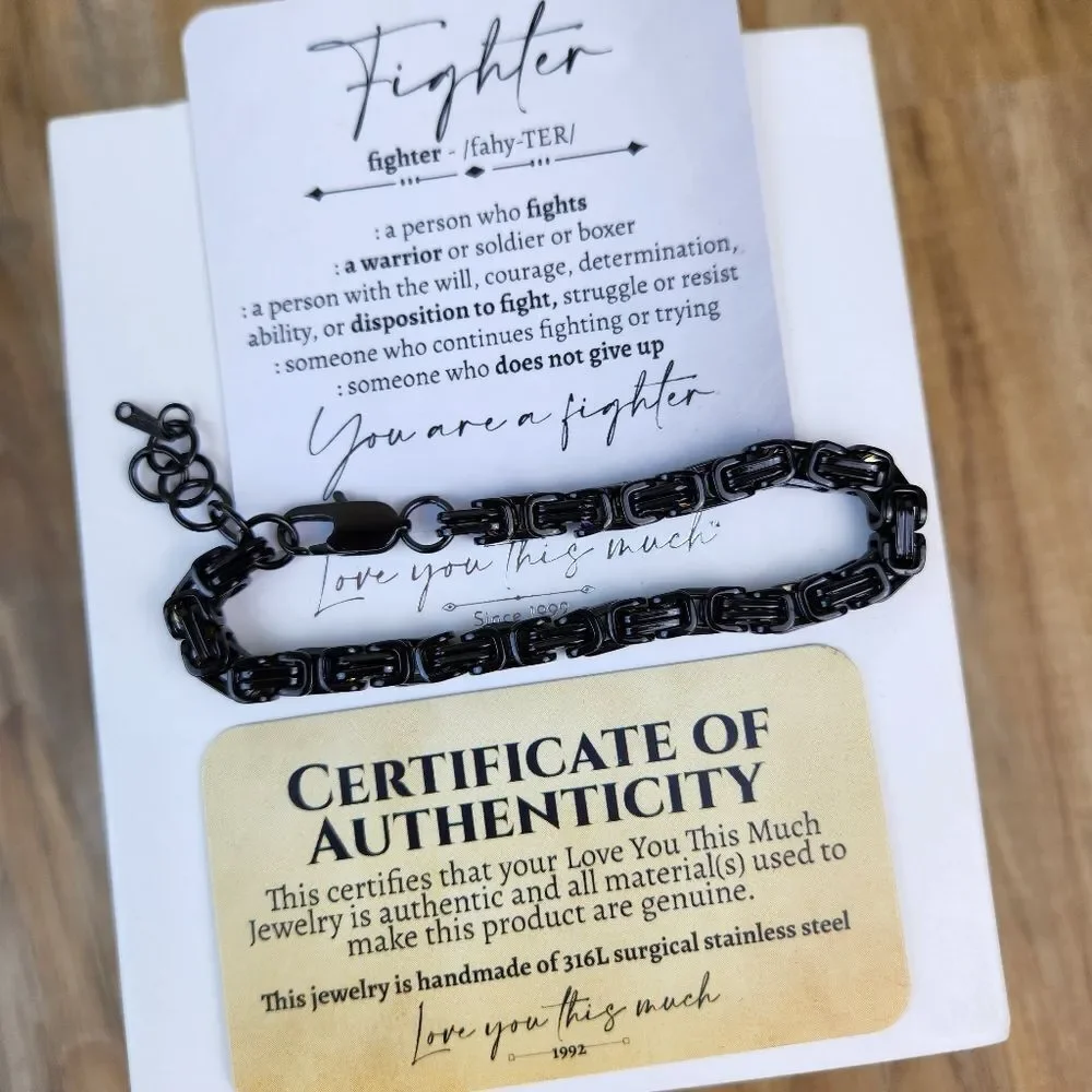 🩵⏭️NIB Black Surgical Stainless Steel Cuban Chain Link 8